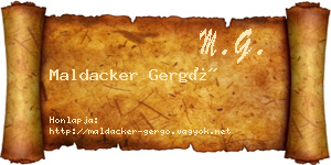 Maldacker Gergő névjegykártya
